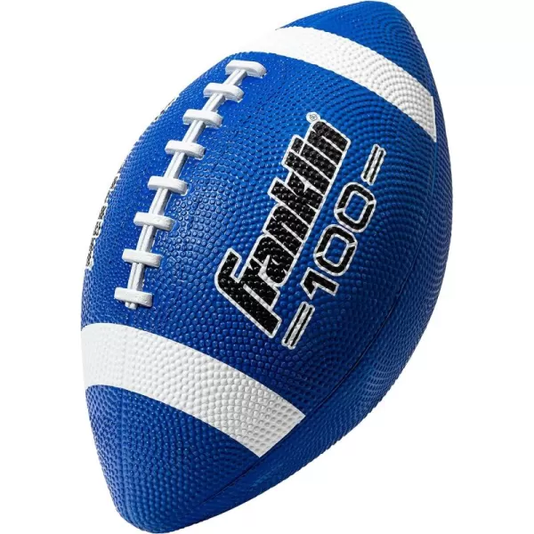 Franklin Sports Kids Junior Football  GripRite 100 Youth Junior Size Rubber Footballs  Peewee Kids Durable Outdoor Rubber Footballs  Single Footballs  6 Football Bulk Packs AvailableBlueWhite