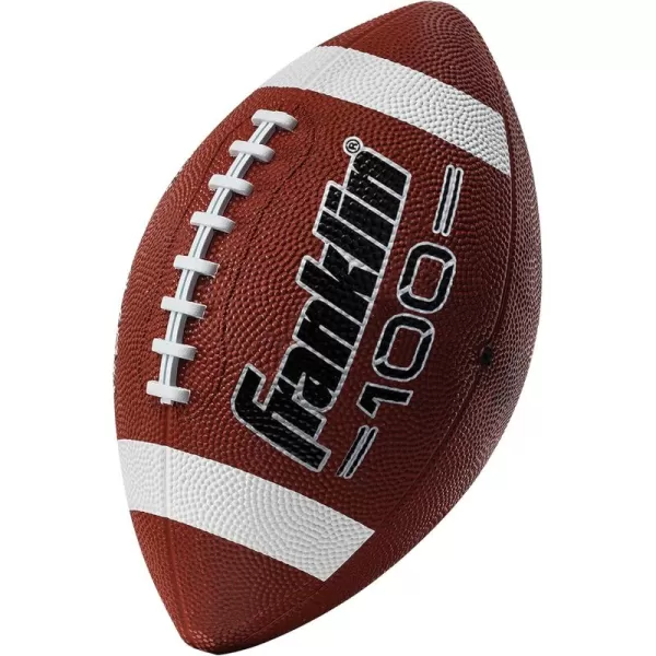 Franklin Sports Kids Junior Football  GripRite 100 Youth Junior Size Rubber Footballs  Peewee Kids Durable Outdoor Rubber Footballs  Single Footballs  6 Football Bulk Packs AvailableBrown