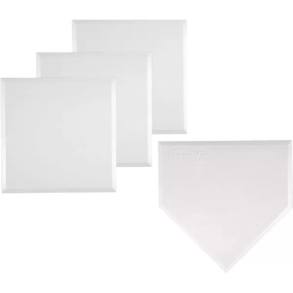 Franklin Sports MLB Baseball Base Set  Throw Down Rubber Bases for Baseball  Softball with Home Plate  Portable Backyard Baseball Softball Kickball BasesWhite