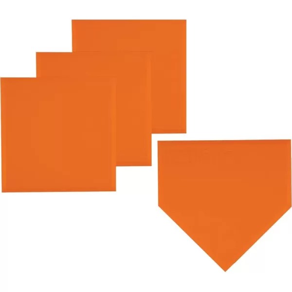 Franklin Sports MLB Baseball Base Set  Throw Down Rubber Bases for Baseball  Softball with Home Plate  Portable Backyard Baseball Softball Kickball BasesOrange