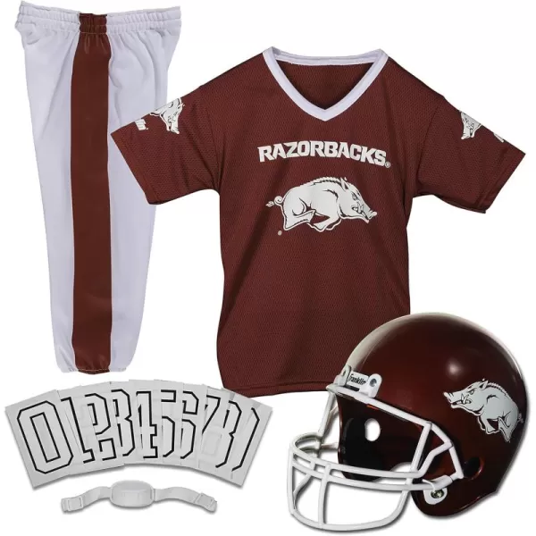 Franklin Sports NCAA Kids Football Uniform SetYouth Football Costume for Boys ampamp Girls  Set Includes Helmet Jersey ampamp PantsArkansas Razorbacks
