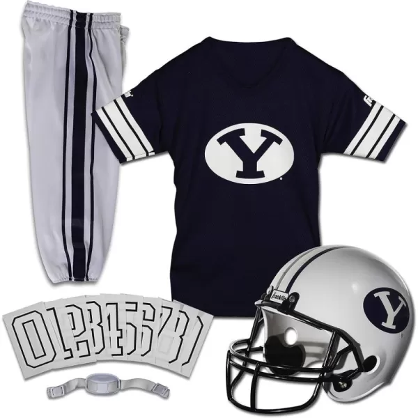 Franklin Sports NCAA Kids Football Uniform SetYouth Football Costume for Boys ampamp Girls  Set Includes Helmet Jersey ampamp PantsBYU Cougars