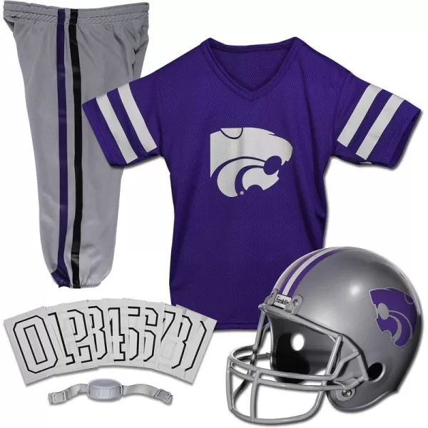 Franklin Sports NCAA Kids Football Uniform SetYouth Football Costume for Boys ampamp Girls  Set Includes Helmet Jersey ampamp PantsKansas State Wildcats