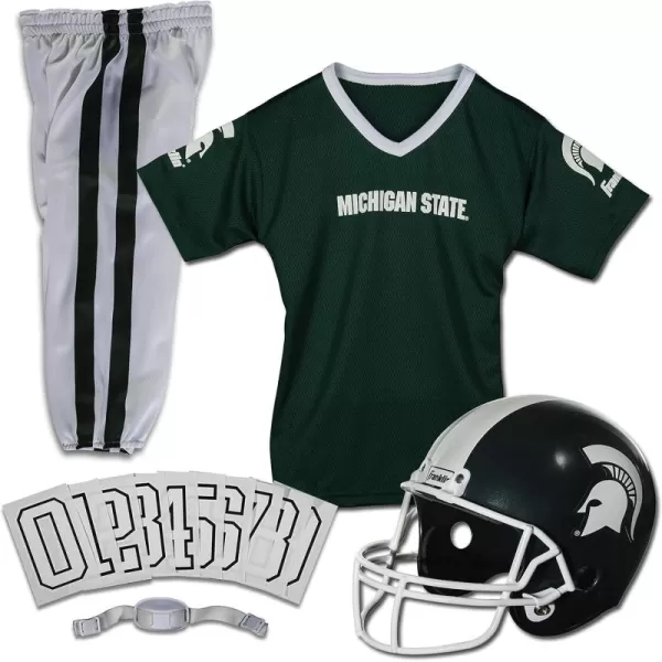 Franklin Sports NCAA Kids Football Uniform SetYouth Football Costume for Boys ampamp Girls  Set Includes Helmet Jersey ampamp PantsMichigan State Spartans