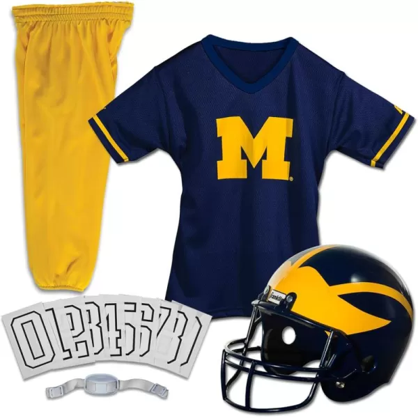Franklin Sports NCAA Kids Football Uniform SetYouth Football Costume for Boys ampamp Girls  Set Includes Helmet Jersey ampamp PantsMichigan Wolverines