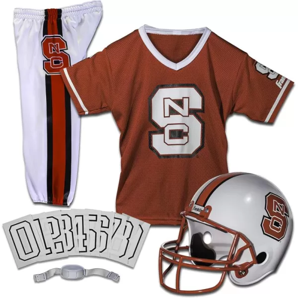 Franklin Sports NCAA Kids Football Uniform SetYouth Football Costume for Boys ampamp Girls  Set Includes Helmet Jersey ampamp PantsNC State Wolfpack