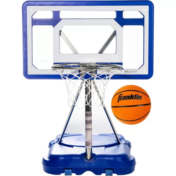 Franklin Sports Pool Basketball Hoop  Waterproof Mini Basketball Hoop for Poolside  Portable 30quot Kids Basketball Hoop  Steel Construction  All Ages