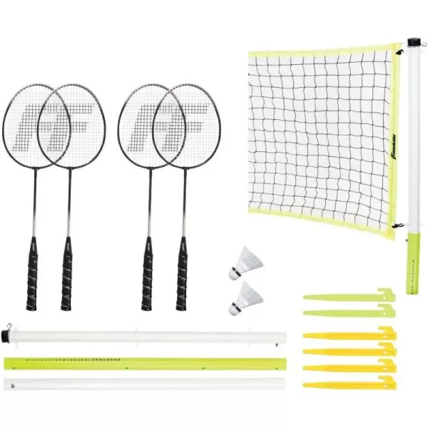 Franklin Sports Portable Badminton Set  Adult and Kids Badminton Net  Perfect BackyardLawn Game  Includes 4 Racquets  RecreationalAdvanced