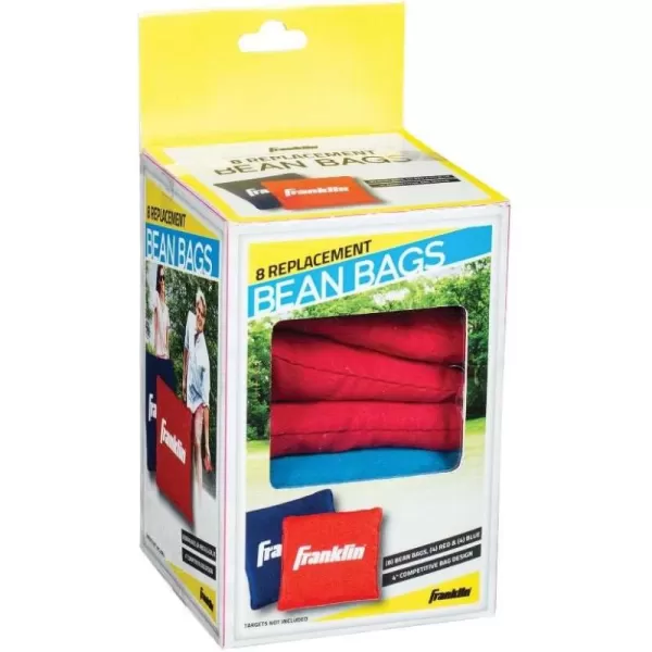 Franklin Sports Replacement Cornhole Bean Bags  Red  Blue Bean Bag Toss Bags  Includes 8 Bean Bags  4 Red  4 Blue Cornhole Bean Bag Replacements 35quot x 35quot 8 Count Pack of 1