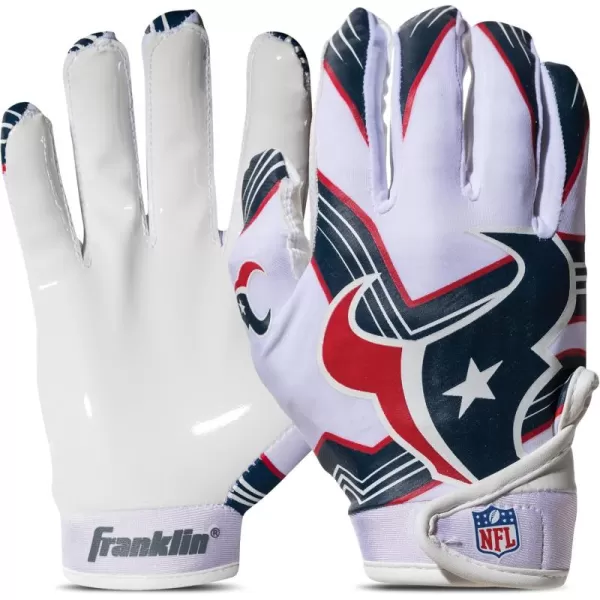 Franklin Sports Youth NFL Football Receiver Gloves  Kids Football Gloves Pair  NFL Team Logos and Silicone Palm  All Youth Sizes  Great Game Gear  Football Costume AccessoryHouston Texans