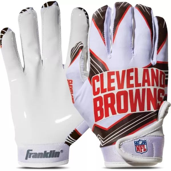 Franklin Sports Youth NFL Football Receiver Gloves  Kids Football Gloves Pair  NFL Team Logos and Silicone Palm  All Youth Sizes  Great Game Gear  Football Costume AccessoryCleveland Browns