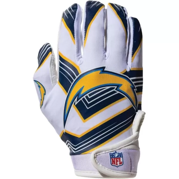 Franklin Sports Youth NFL Football Receiver Gloves  Kids Football Gloves Pair  NFL Team Logos and Silicone Palm  All Youth Sizes  Great Game Gear  Football Costume AccessoryLos Angeles Chargers