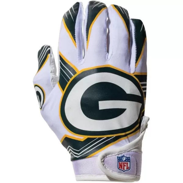 Franklin Sports Youth NFL Football Receiver Gloves  Kids Football Gloves Pair  NFL Team Logos and Silicone Palm  All Youth Sizes  Great Game Gear  Football Costume AccessoryGreen Bay Packers