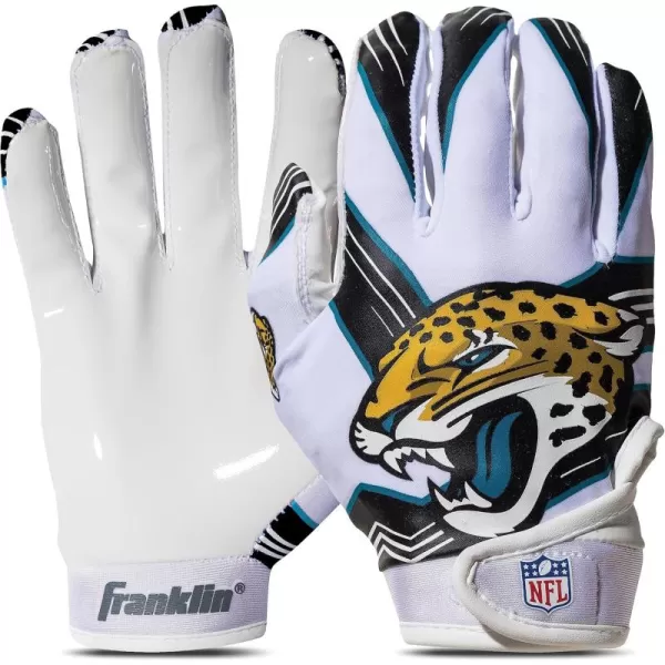 Franklin Sports Youth NFL Football Receiver Gloves  Kids Football Gloves Pair  NFL Team Logos and Silicone Palm  All Youth Sizes  Great Game Gear  Football Costume AccessoryJacksonville Jaguars