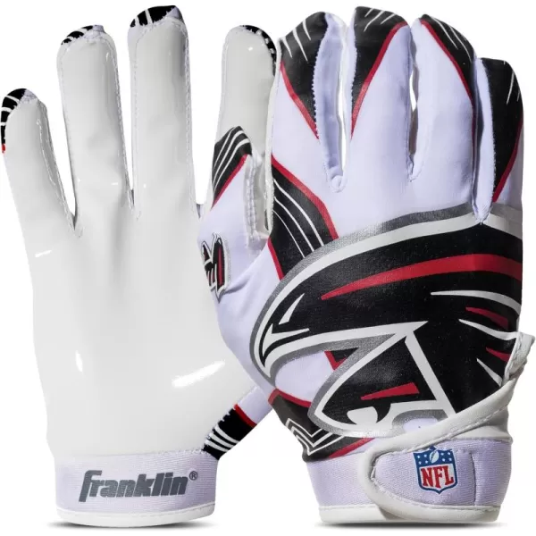 Franklin Sports Youth NFL Football Receiver Gloves  Kids Football Gloves Pair  NFL Team Logos and Silicone Palm  All Youth Sizes  Great Game Gear  Football Costume AccessoryAtlanta Falcons