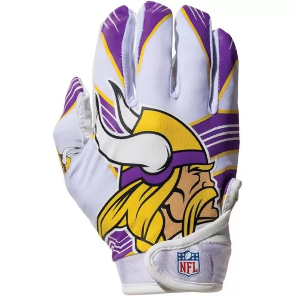 Franklin Sports Youth NFL Football Receiver Gloves  Kids Football Gloves Pair  NFL Team Logos and Silicone Palm  All Youth Sizes  Great Game Gear  Football Costume AccessoryMinnesota Vikings