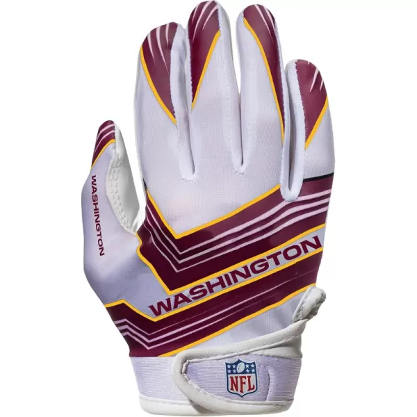 Franklin Sports Youth NFL Football Receiver Gloves  Kids Football Gloves Pair  NFL Team Logos and Silicone Palm  All Youth Sizes  Great Game Gear  Football Costume AccessoryWashington Football Team