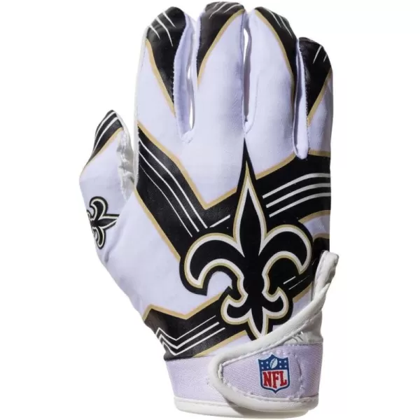 Franklin Sports Youth NFL Football Receiver Gloves  Kids Football Gloves Pair  NFL Team Logos and Silicone Palm  All Youth Sizes  Great Game Gear  Football Costume AccessoryNew Orleans Saints