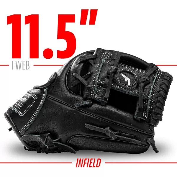 Franklin Sports Baseball Fielding Glove  Mens Adult and Youth Baseball Glove  CTZ5000 Cowhide Infield and Outfield Baseball GlovesBlack Chrome