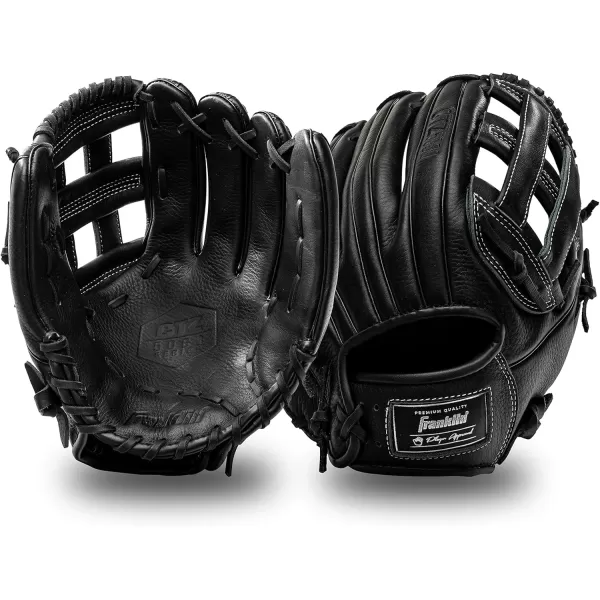 Franklin Sports Baseball Fielding Glove  Mens Adult and Youth Baseball Glove  CTZ5000 Cowhide Infield and Outfield Baseball GlovesBlack Chrome