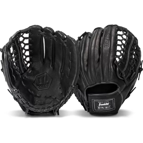 Franklin Sports Baseball Fielding Glove  Mens Adult and Youth Baseball Glove  CTZ5000 Cowhide Infield and Outfield Baseball GlovesBlack Chrome