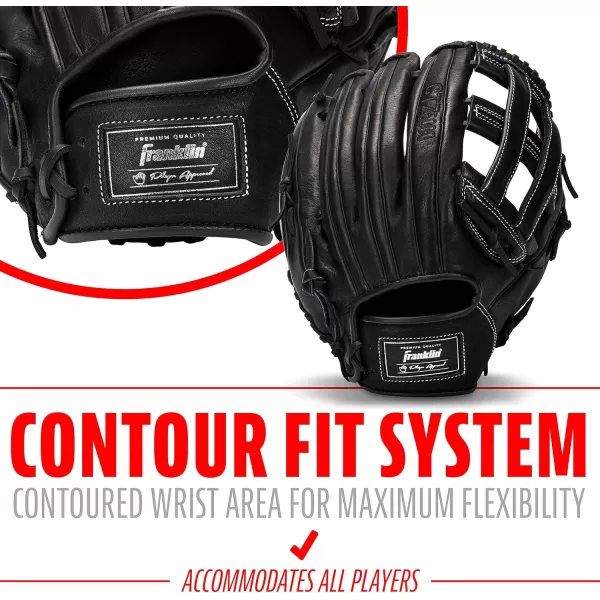 Franklin Sports Baseball Fielding Glove  Mens Adult and Youth Baseball Glove  CTZ5000 Cowhide Infield and Outfield Baseball GlovesBlack Chrome