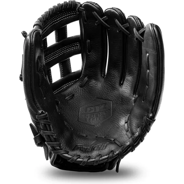 Franklin Sports Baseball Fielding Glove  Mens Adult and Youth Baseball Glove  CTZ5000 Cowhide Infield and Outfield Baseball GlovesBlack Chrome