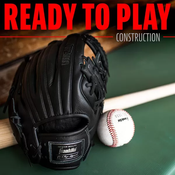 Franklin Sports Baseball Fielding Glove  Mens Adult and Youth Baseball Glove  CTZ5000 Cowhide Infield and Outfield Baseball GlovesBlack Chrome