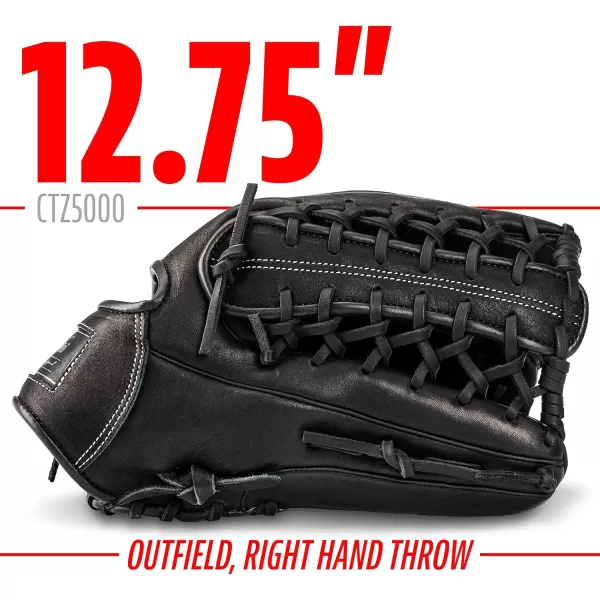 Franklin Sports Baseball Fielding Glove  Mens Adult and Youth Baseball Glove  CTZ5000 Cowhide Infield and Outfield Baseball GlovesBlack Chrome