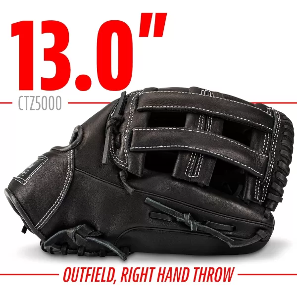 Franklin Sports Baseball Fielding Glove  Mens Adult and Youth Baseball Glove  CTZ5000 Cowhide Infield and Outfield Baseball GlovesBlack Chrome