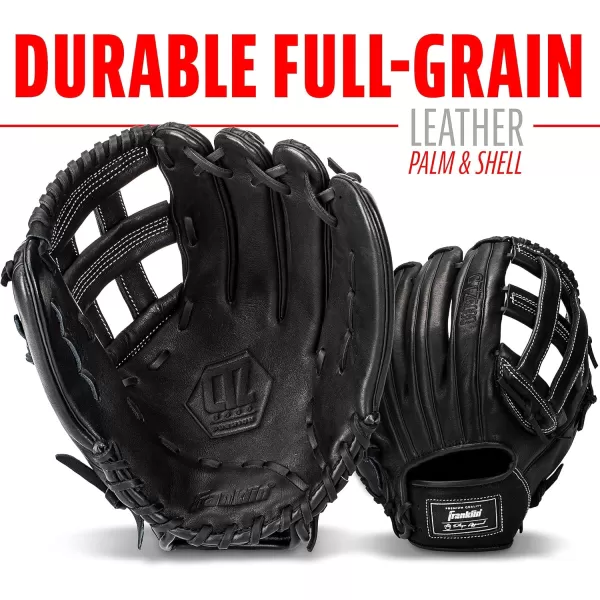 Franklin Sports Baseball Fielding Glove  Mens Adult and Youth Baseball Glove  CTZ5000 Cowhide Infield and Outfield Baseball GlovesBlack Chrome