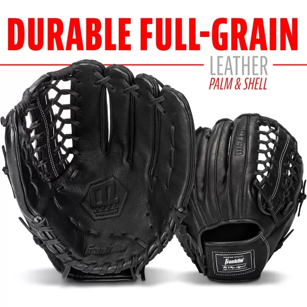 Franklin Sports Baseball Fielding Glove  Mens Adult and Youth Baseball Glove  CTZ5000 Cowhide Infield and Outfield Baseball GlovesBlack Chrome