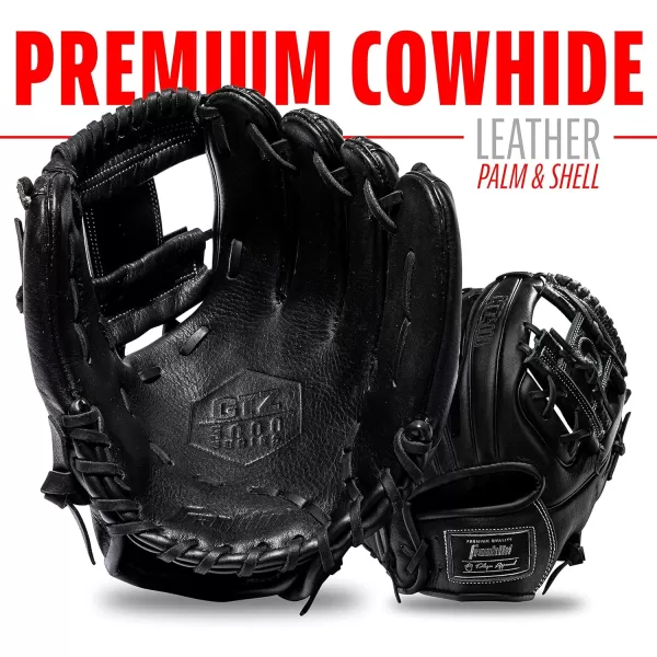 Franklin Sports Baseball Fielding Glove  Mens Adult and Youth Baseball Glove  CTZ5000 Cowhide Infield and Outfield Baseball GlovesBlack Chrome
