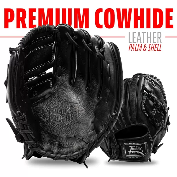 Franklin Sports Baseball Fielding Glove  Mens Adult and Youth Baseball Glove  CTZ5000 Cowhide Infield and Outfield Baseball GlovesBlack Chrome