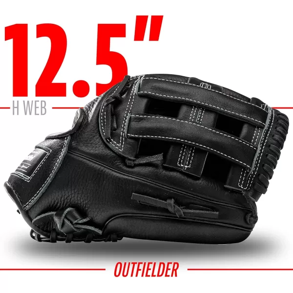 Franklin Sports Baseball Fielding Glove  Mens Adult and Youth Baseball Glove  CTZ5000 Cowhide Infield and Outfield Baseball GlovesBlack Chrome
