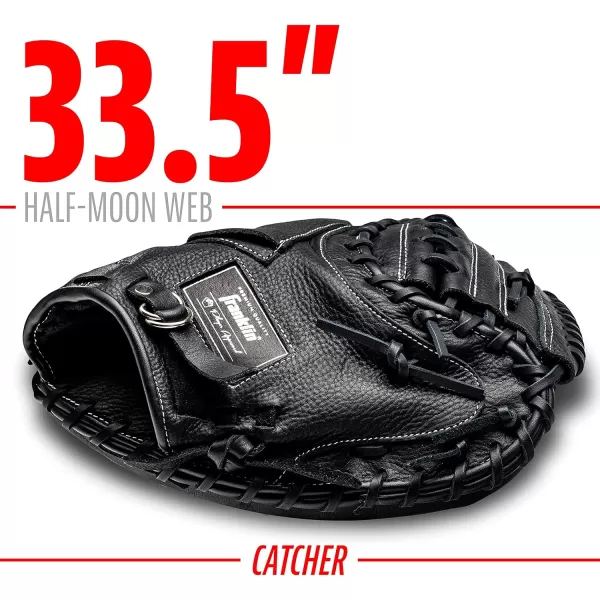Franklin Sports Baseball Fielding Glove  Mens Adult and Youth Baseball Glove  CTZ5000 Cowhide Infield and Outfield Baseball GlovesBlack Chrome