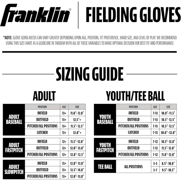 Franklin Sports Baseball Fielding Glove  Mens Adult and Youth Baseball Glove  CTZ5000 Cowhide Infield and Outfield Baseball GlovesCamelBrown