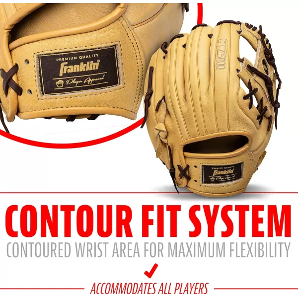 Franklin Sports Baseball Fielding Glove  Mens Adult and Youth Baseball Glove  CTZ5000 Cowhide Infield and Outfield Baseball GlovesCamelBrown
