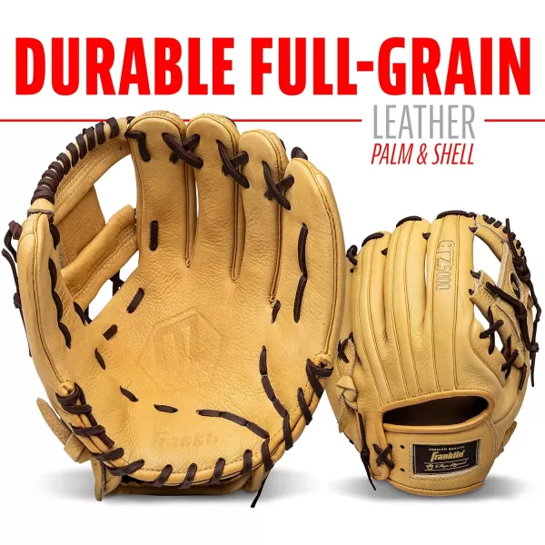 Franklin Sports Baseball Fielding Glove  Mens Adult and Youth Baseball Glove  CTZ5000 Cowhide Infield and Outfield Baseball GlovesCamelBrown