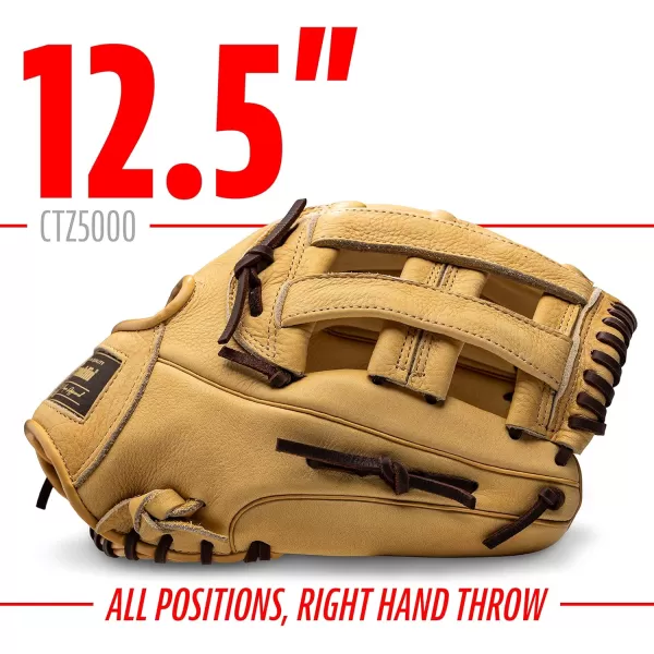 Franklin Sports Baseball Fielding Glove  Mens Adult and Youth Baseball Glove  CTZ5000 Cowhide Infield and Outfield Baseball GlovesCamelBrown