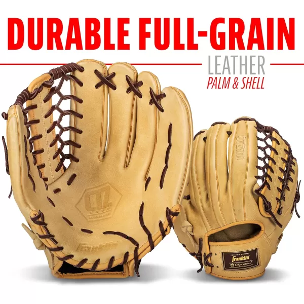 Franklin Sports Baseball Fielding Glove  Mens Adult and Youth Baseball Glove  CTZ5000 Cowhide Infield and Outfield Baseball GlovesCamelBrown