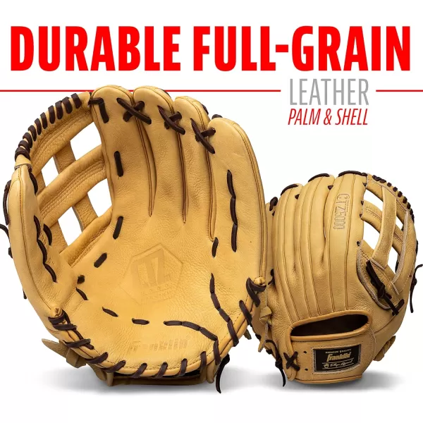 Franklin Sports Baseball Fielding Glove  Mens Adult and Youth Baseball Glove  CTZ5000 Cowhide Infield and Outfield Baseball GlovesCamelBrown