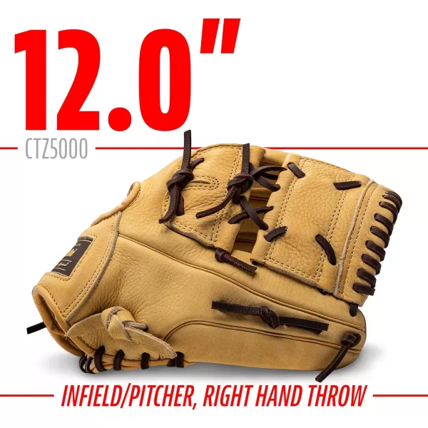 Franklin Sports Baseball Fielding Glove  Mens Adult and Youth Baseball Glove  CTZ5000 Cowhide Infield and Outfield Baseball GlovesCamelBrown