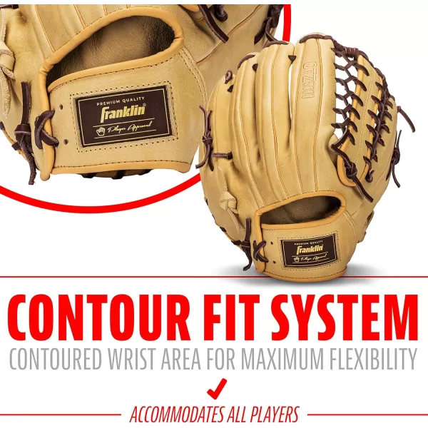 Franklin Sports Baseball Fielding Glove  Mens Adult and Youth Baseball Glove  CTZ5000 Cowhide Infield and Outfield Baseball GlovesCamelBrown