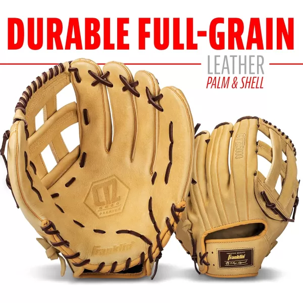 Franklin Sports Baseball Fielding Glove  Mens Adult and Youth Baseball Glove  CTZ5000 Cowhide Infield and Outfield Baseball GlovesCamelBrown