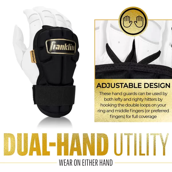 Franklin Sports Baseball Hand  Wrist Guard  PRT LG Series Adult Hand  Wrist Protector for Batting  Protective Hand Wrist Shield  Right  Left Hand Hitters  One Size  AdultBlack