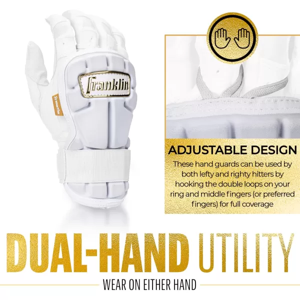 Franklin Sports Baseball Hand  Wrist Guard  PRT LG Series Adult Hand  Wrist Protector for Batting  Protective Hand Wrist Shield  Right  Left Hand Hitters  One Size  AdultWhite
