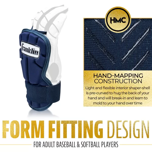 Franklin Sports Baseball Hand  Wrist Guard  PRT LG Series Adult Hand  Wrist Protector for Batting  Protective Hand Wrist Shield  Right  Left Hand Hitters  One Size  AdultNavy