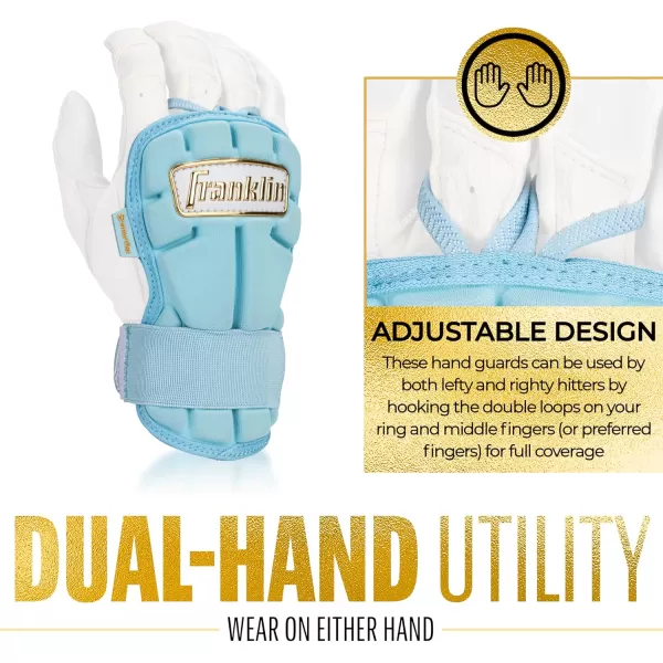 Franklin Sports Baseball Hand  Wrist Guard  PRT LG Series Adult Hand  Wrist Protector for Batting  Protective Hand Wrist Shield  Right  Left Hand Hitters  One Size  AdultCarolina Blue
