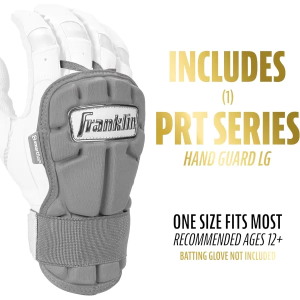 Franklin Sports Baseball Hand  Wrist Guard  PRT LG Series Adult Hand  Wrist Protector for Batting  Protective Hand Wrist Shield  Right  Left Hand Hitters  One Size  AdultGrey